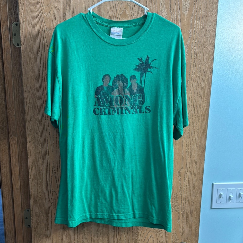 Vintage Among Criminals Green Graphic T-Shirt